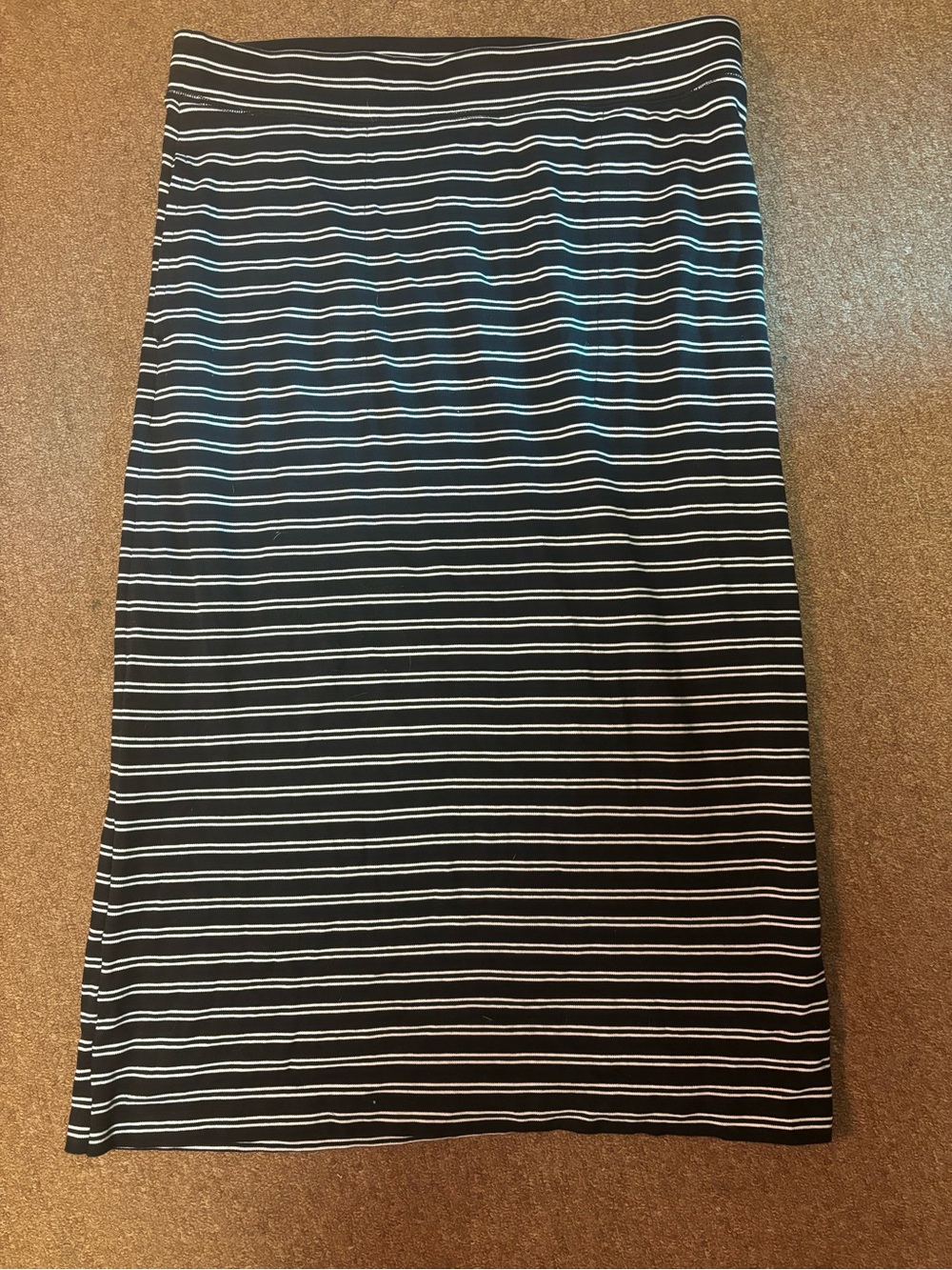 Isaac Mizrahi Black and White Striped Maxi Skirt